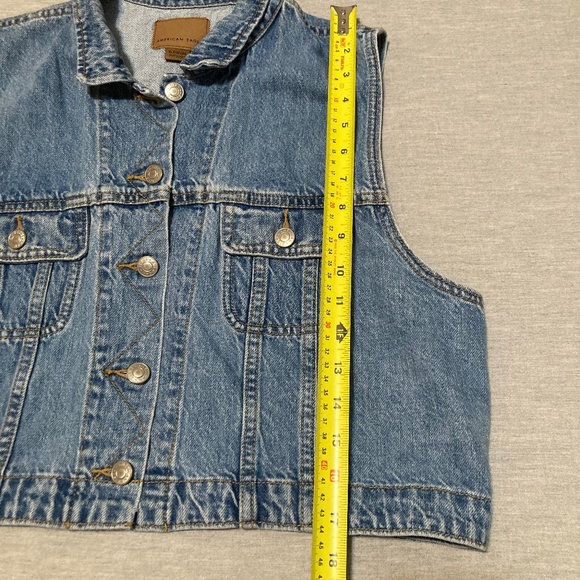 American Eagle Classic Cropped Denim Vest - XL - Picture 11 of 12